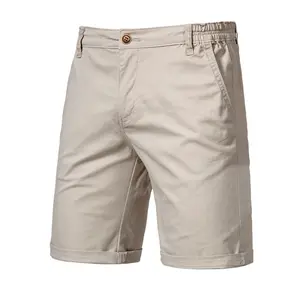 Men's Casual Chino Shorts Classic Fit Elastic Waist Flat Front Summer Shorts