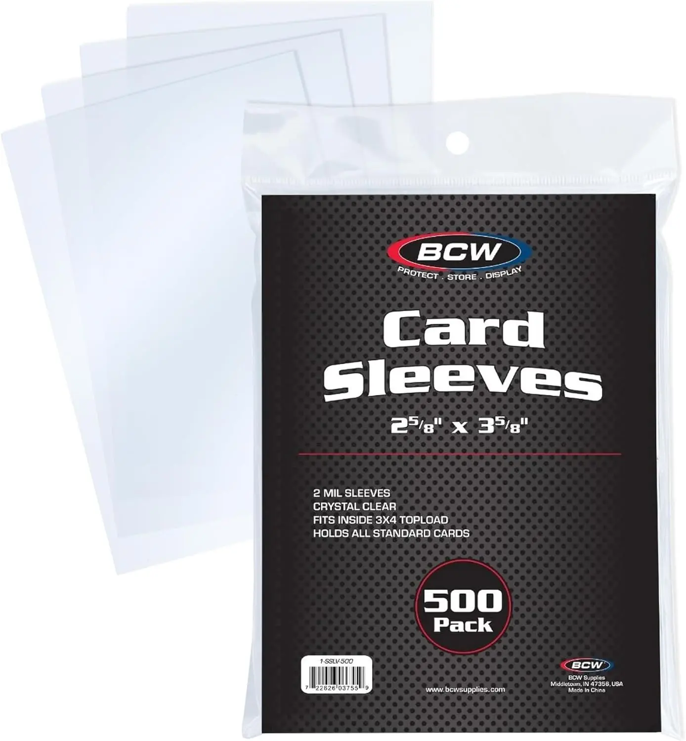 BCW Standard Penny Sleeves – 500 Count | 2-5/8" x 3-5/8" Crystal Clear, Acid-Free | for Trading Cards – Baseball, Basketball, Football, Hockey, Pokémon, MTG, Acid-Free Sleeves And Toploaders, Protect Cards