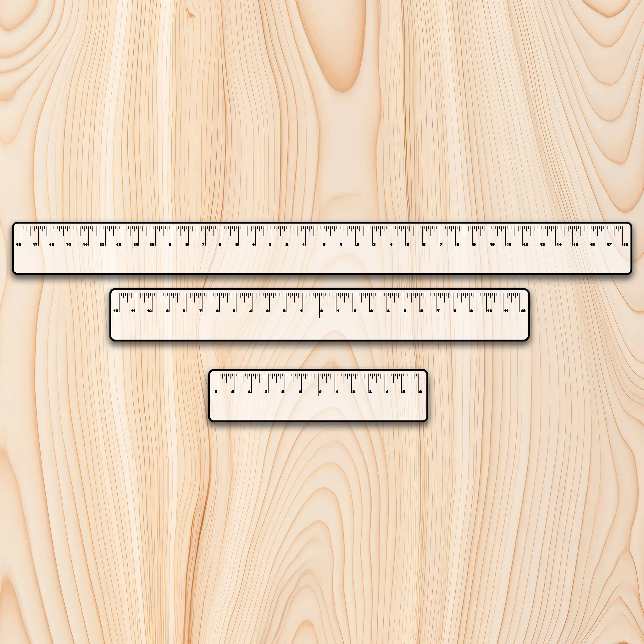 Statedwoods Supply Equal Distance Clear Ruler for CNC, Laser, and Woodworking Projects - High Quality, Durable, and Reusable