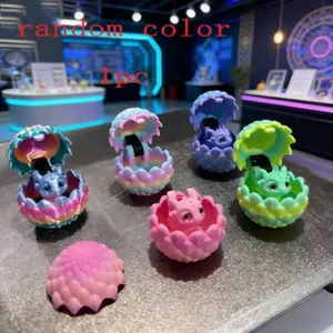 1pc 3D-printed Little Dragon Eggs, 1.69inch in Height, with Bright, Rainbow Candy-colored Hues. These Easter Eggs Are Decorative Holiday Decorations, Ornaments, Suitable for Cottage Displays, and Make Festive Gifts for Easter