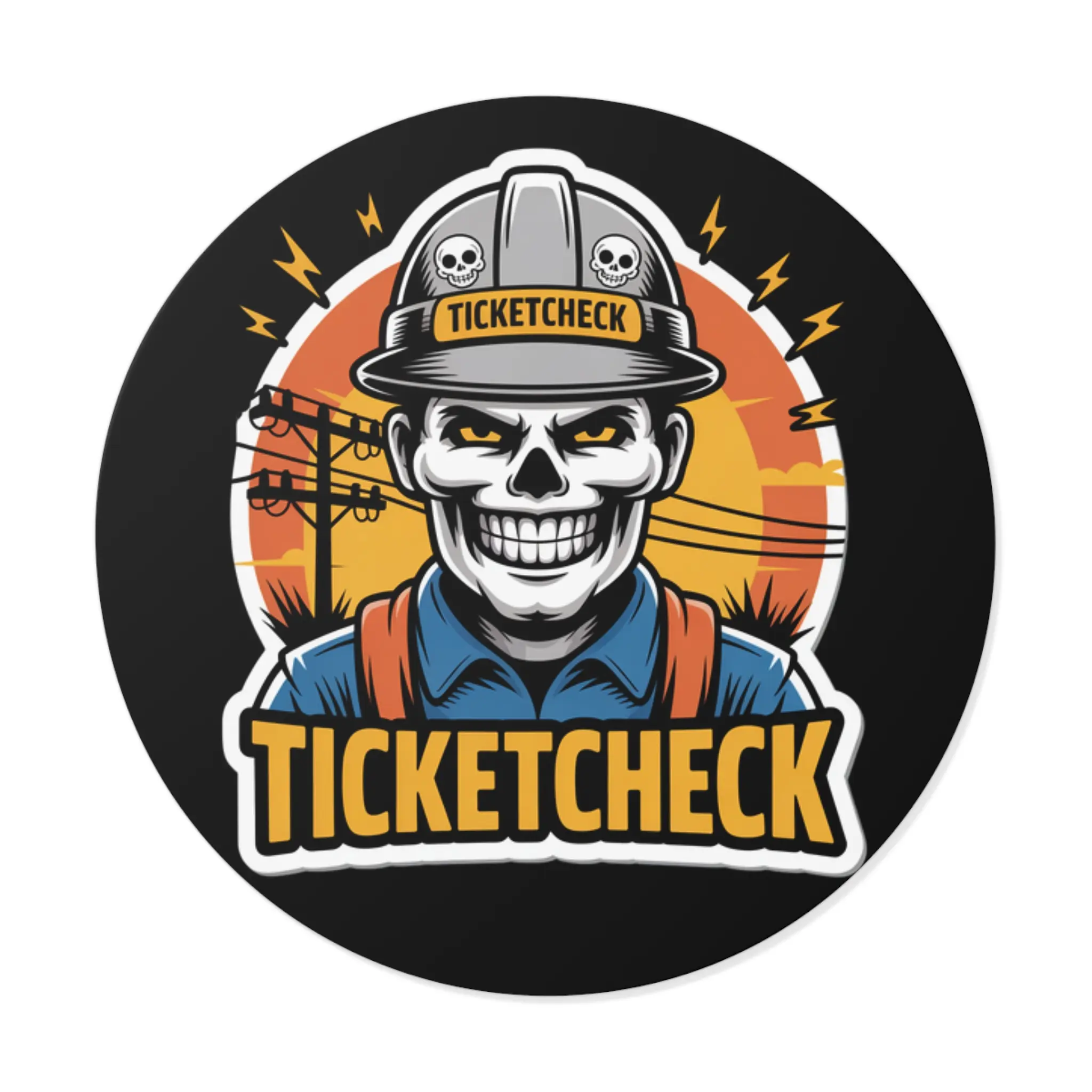 Unique Skull hard hat sticker