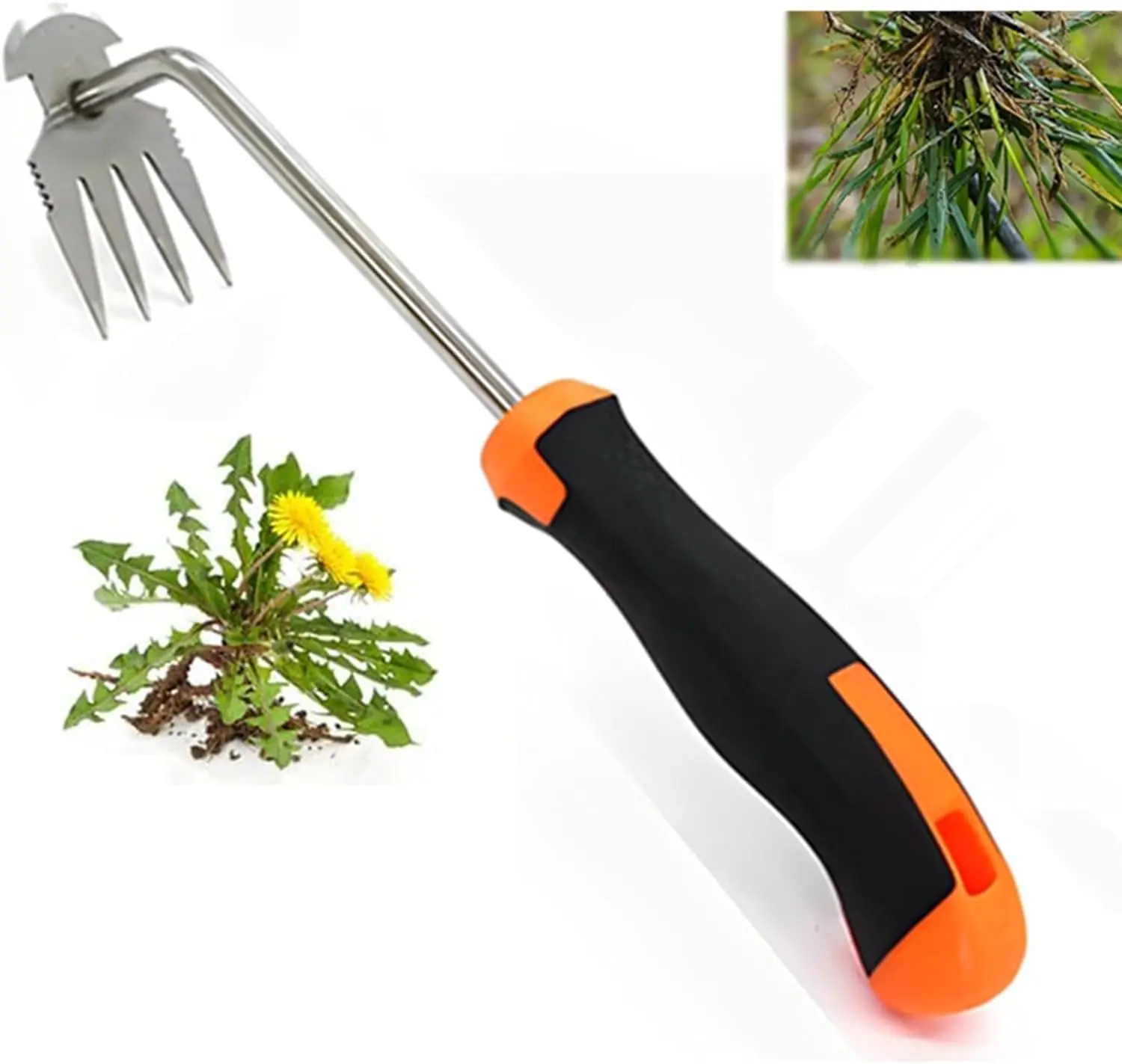 Weed Remover Tool,Garden Weed Tool, Portable Garden Weeding Tool for Vegetable Gardening Backyard Farm Planting & Weeding (Rubber Handle)