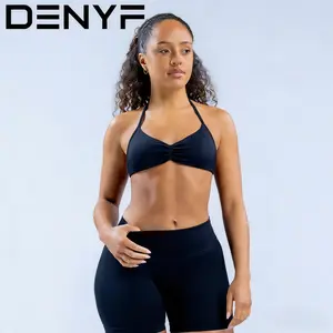 Vibe Outdoor Womens Strappy Bra & Ribbed High Waist Shorts Gym Set