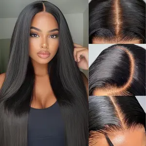 Charmanty Glueless Ready To Go Wigs 7x5 Closure Pre-Cut  Pre-Plucked Melted Lace 200% Density Silky Straight Wigs  100% Human Hair  Mini Knots HD invisible Lace Body Wave Wig Beginner Friendly