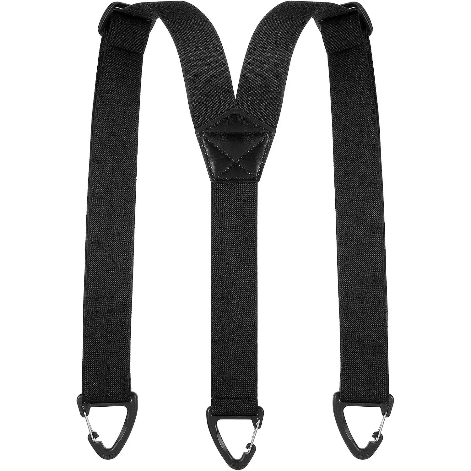 Hidden Suspenders for Men, Elastic Adjustable Mens Suspenders Black Suspender with 3 Snap Loop for Dress Pants, Tuxedos, Jeans