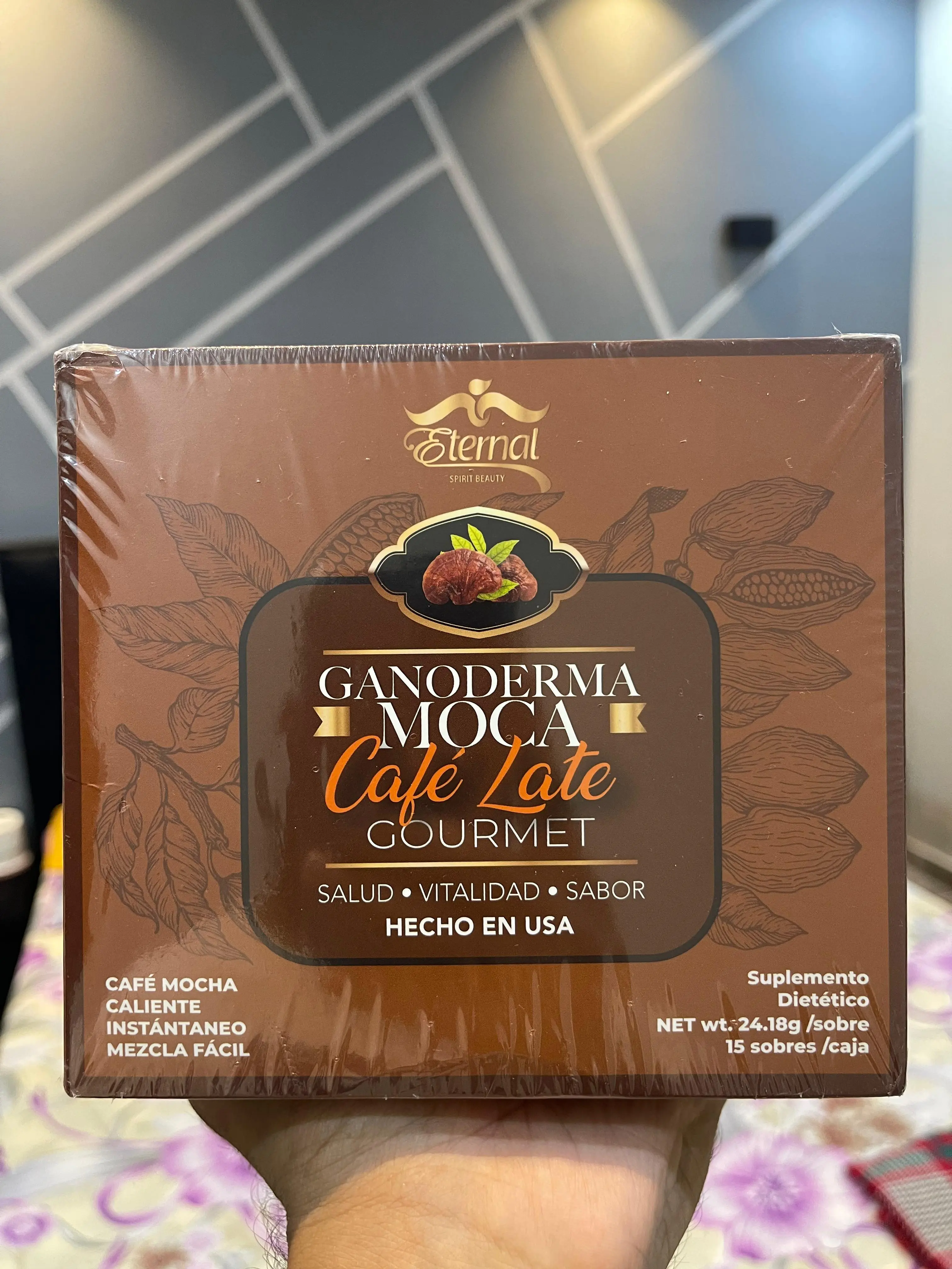 Eternal Reishi Mocha Latte Coffee Gourmet Mushroom Coffee Natural Beverage Organic Flavor Taffy de ganoderma