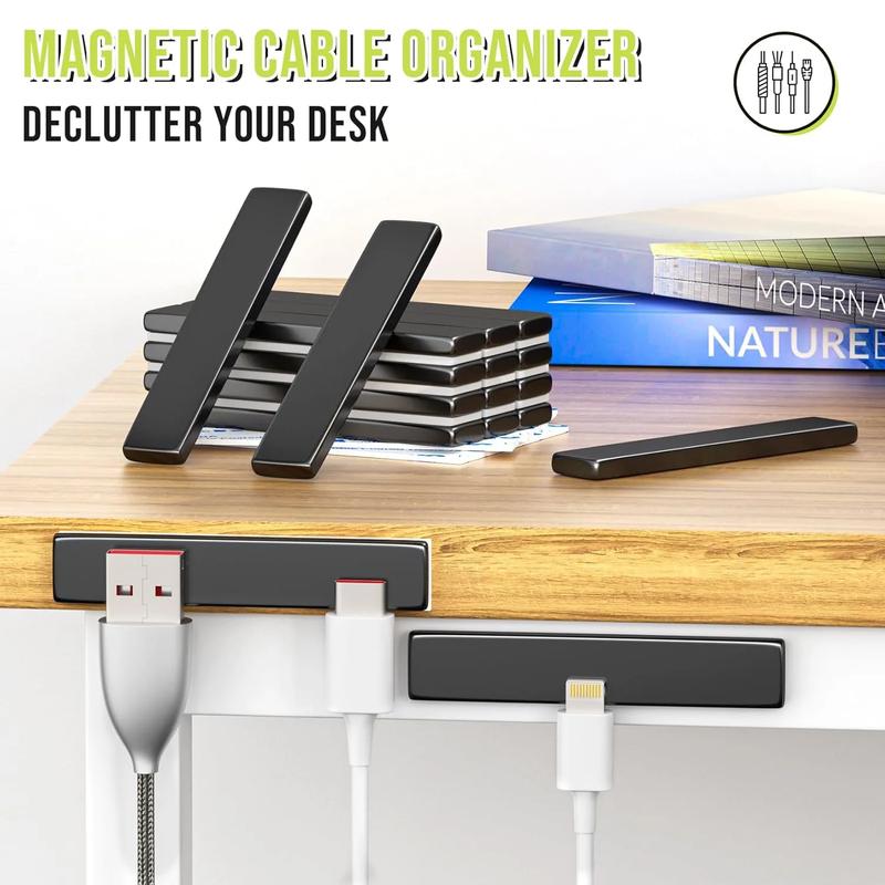 12 Pack Powerful Neodymium Magnets, Strong Rare Earth Magnet Heavy Duty, Bar Magnets with Double-Sided Adhesive for Fridge, Office, Kitchen, Fishing, DIY - 60x10x3mm (N25)Quesear