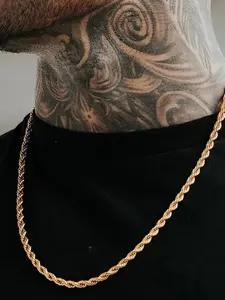 Creative Twist Design Chain Necklace for Men, Trendy Hip Hop Alloy Necklace, Fashion Accessories for Party, Daily Clothing Decoration, Chains Necklace