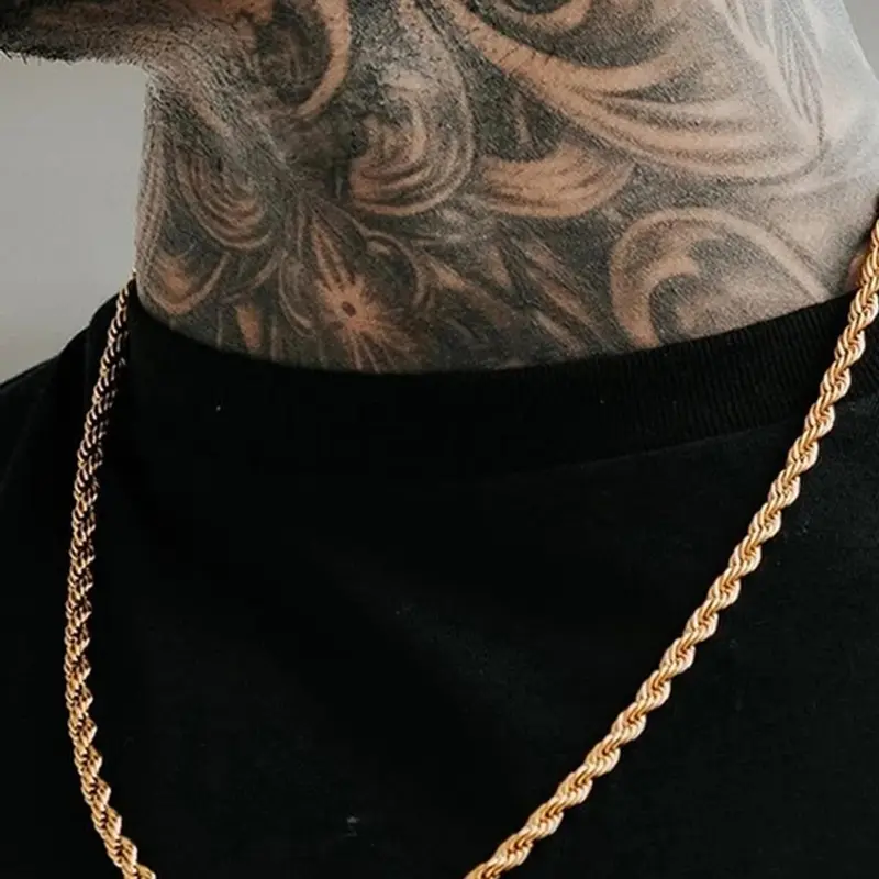 Creative Twist Design Chain Link Necklace for Men, Trendy Hip Hop Alloy Necklace, Fashion Accessories for Party, Daily Clothing Decoration, Chains Necklace