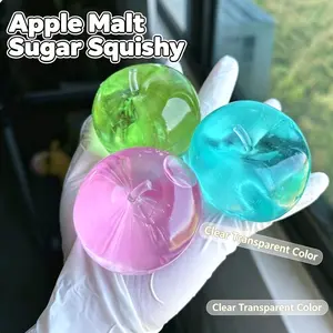 Viral Maltose Apple Squishy  Super Thick Slow Rebound Stress Toy | Crystal Clear Jelly Apple | Ultimate Anxiety Relief Fidget Toy