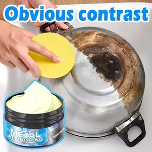 Metal Polish Kit for Renovating Old Pots, Universal Metal Polish Agent, Quick Effective Chrome Stainless Painted Metal Gloss Restorer, Sponge Included