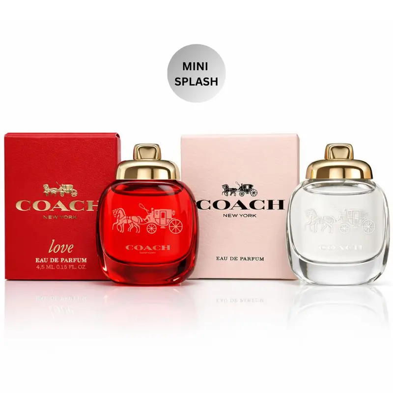 [2 PACK] Coach Mini Splash Eau de Parfum For Women (0.15 oz / 4.5 ml each)