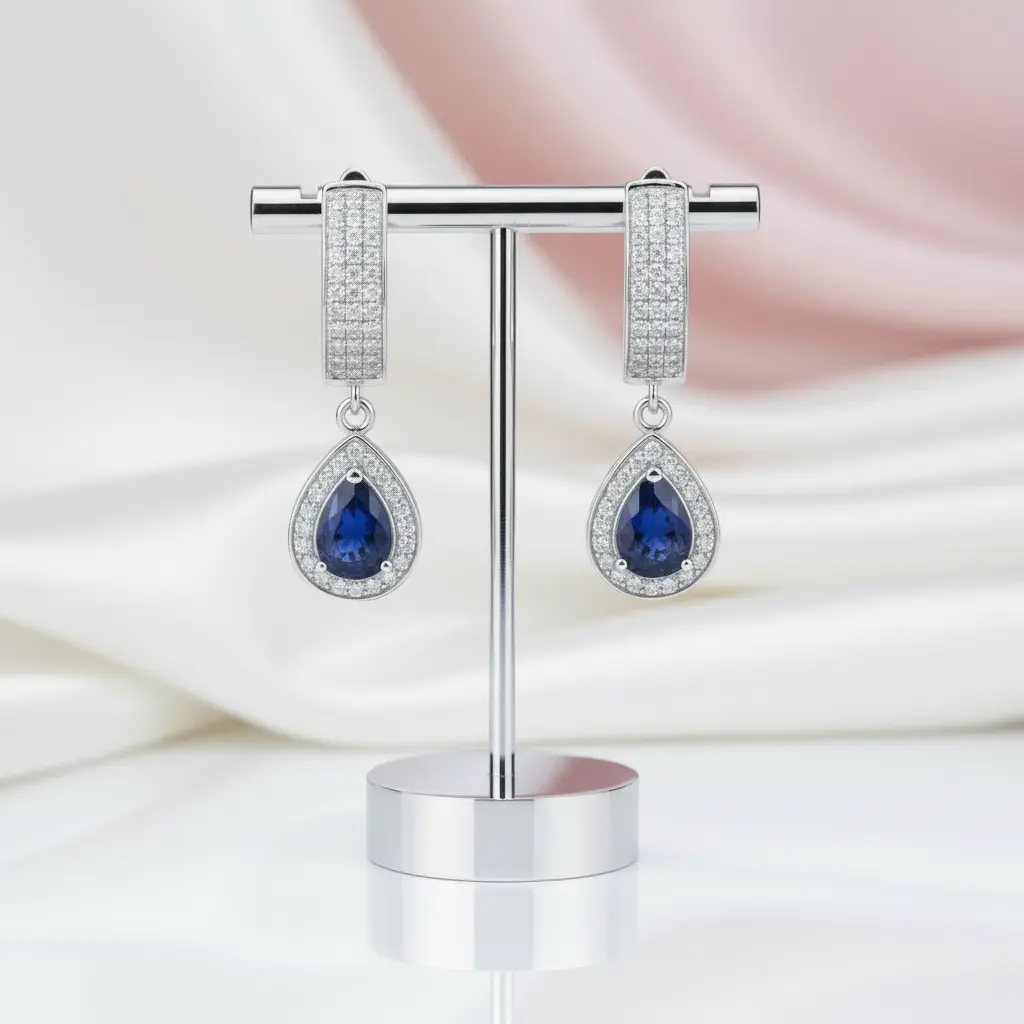 1.29 Ct Sapphire Drop Earrings