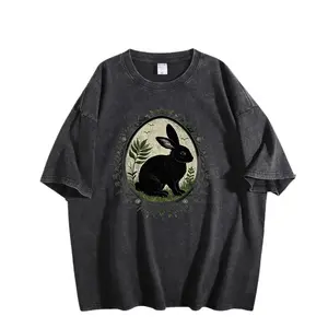Vintage Unisex T-shirts Graphic Tee Puck Bunny Outfits Fit Oversized Heavy Cotton Men's T-Shirts Comfort Wear T-shirt Classic Men's Short Sleeve Crew T-Shirts Men Fun Shirts Classic Cotton Tee T-shirt Cotton Short-sleeve Retro Party Wear Cotton Menswear