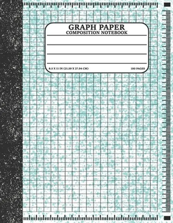 Graph Paper Composition Notebook - Paperback, Soft Cover Watercolor Design, Quad Ruled (4 Squares per Inch), Crisp White Paper (Ink Won't Bleed), 100 Pages, 21.59 x 27.94 cm/8.5 x 11 in, Math & Science Lover Birthday Gift - Bottota Publication