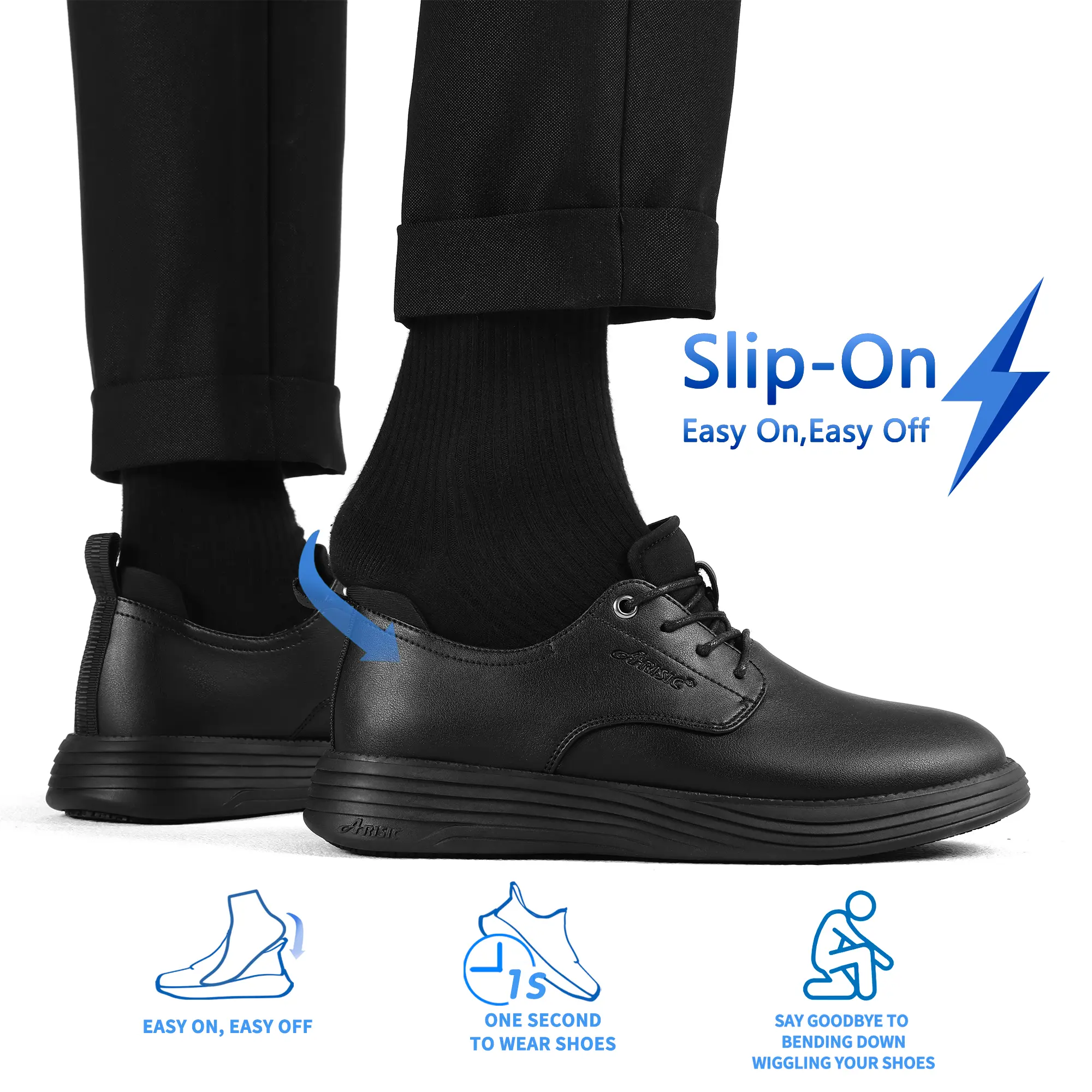 Non Slip Work Shoes for Men Waterproof Oil Resistant Slip On Lightweight Dress Shoes for Food Service Kitchen Chef Restaurant Classic Casual Walking Shoes Boy Footwear non slip work shoes