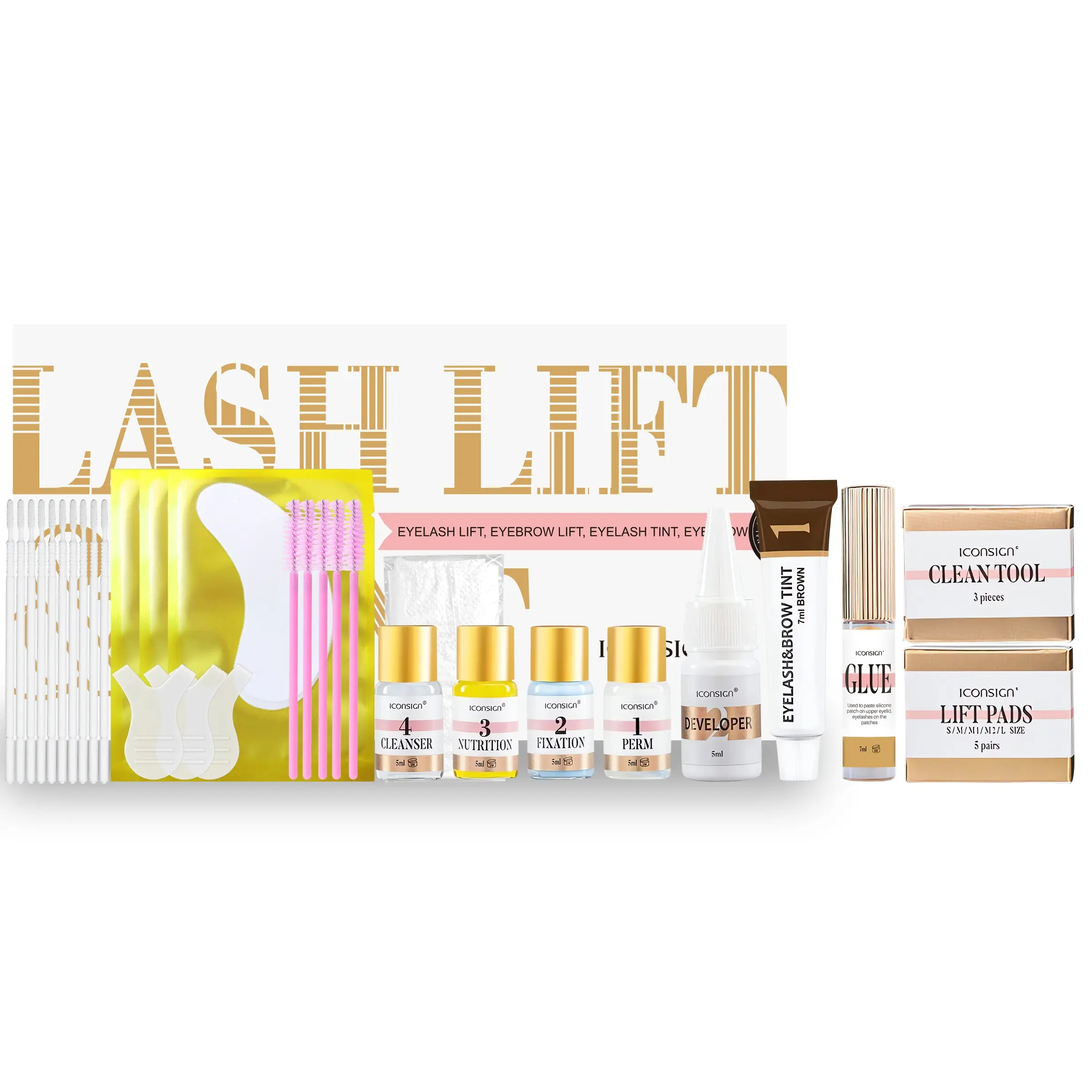 Iconsign Lashlift Eyelash & Brow Beauty Tool Set, Eyebrow Tint, Hot Selling Keratin Curling Kit, Eyebrow Styling Kit, Salon Quality Makeup Essentials, Beauty Sets