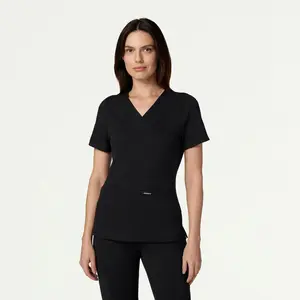 Cesi Slim UltraSOFT™ Scrub Top - Black