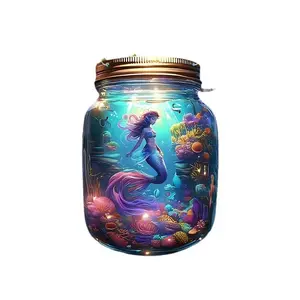 Mermaid Elf Dolphin Pattern Hanging Ornament, 1 /4 Counts Colorful Acrylic Hanging Decor with Chain, Hanging Decor for Home Living Room Bedroom