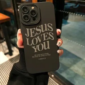 Fall Faith Over Fear Letter Pattern TPU Case for iPhone 17 Pro Max 16 16e 15 14 Plus 13 12 Mini 11 Air X XS XR Straight Edge Drop-Resistant Rugged Durable Cover Shell Gift 2D printing
