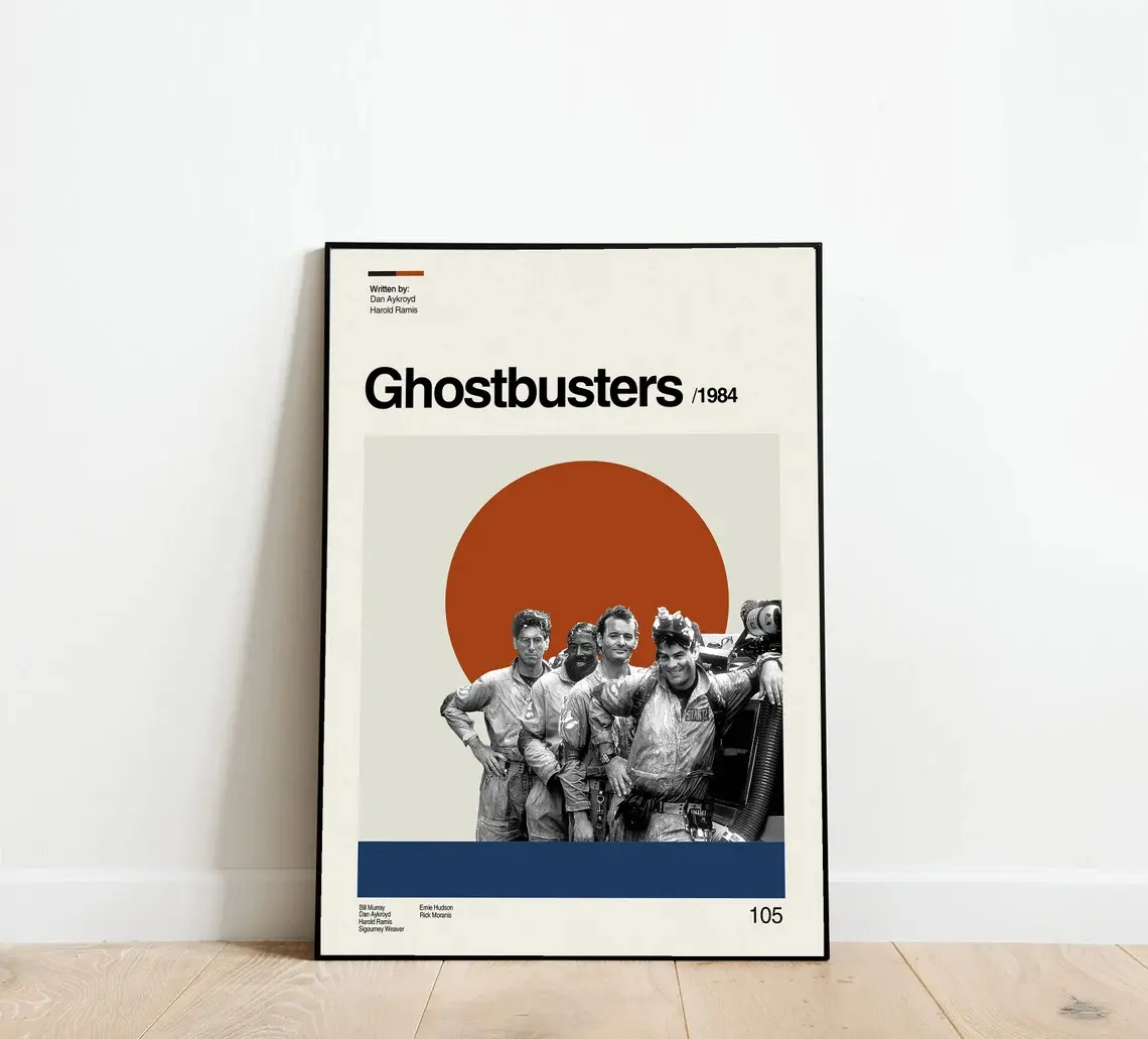 GHOSTBUSTERS – retro modern, vintage inspired Poster, Art Print – Abstract Minimalist