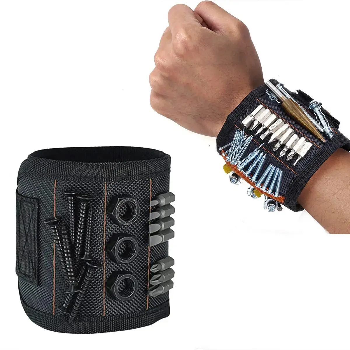 Magnetic Wristband Tool Holder, Multifunctional Tool Bags Pouches for Electricians, Nail-Suction Organizer, Essential for DIY Projects, Tool Organizing Bag