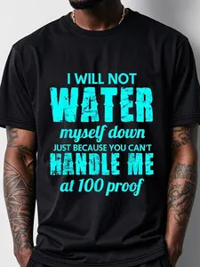 Plover Men's Pure Cotton Short-sleeved T-shirt - Fashionable And Trendy Text Print, Daily Wear -100% Pure Cotton, Oversize, Breathable And Comfortable All Year Round, Machine Washable for Daily And Casual Wear, Sports & Outdoor T-shirt, Big & Tall, T Shir