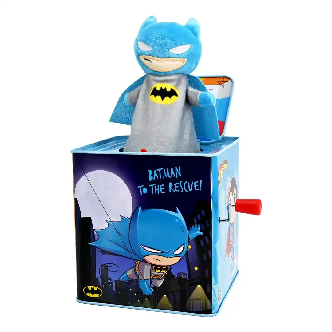 Kids Preferred DC Comics Batman Jack In The Box, Sturdy Metal Box With DC Art, Ideal For Peekaboo Play (Children's Literature & Art Themed Toy), Dc Art On Box