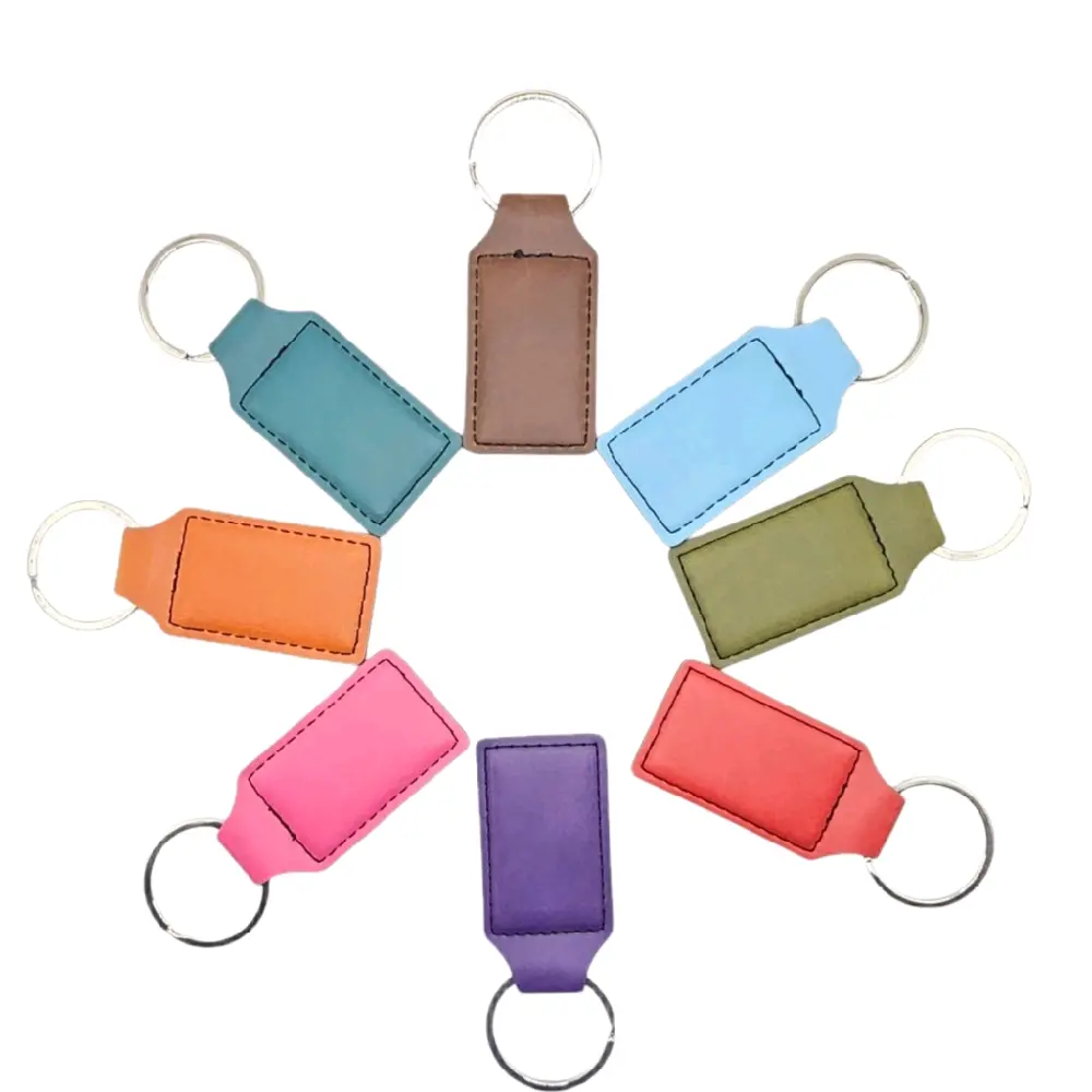 Letherett Keychain, Laser Engraved Cross Flag, Available in Various Colors, Keyring Included