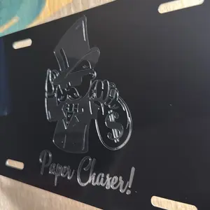 Paper chaser license plate