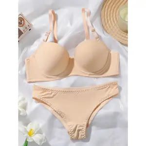 EssElegance Luxury Seamless Bra and Panty Set | Convertible Strapless T-Shirt Bra with Removable Straps | Smooth Push Up Bralette & Bikini Underwear Matching Set | Everyday Invisible Lingerie | Comfortable Multi-Way Support Basics