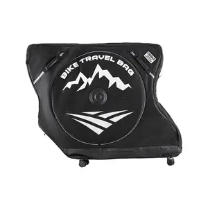 VEVOR Bike Travel Bag, Road Bike Bag Road Bicycle Storage Carry with TSA Lock & Dual Zipper, Black Bicycle Case Wheelbase 37-42 in for Air Travel, Outdoor Use, Airplane, Car, Train, Subway Transport