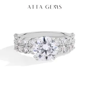 3CT Brilliant Cut Synthetic Moissanite Ring for Women Engagemen Wedding Anniversary Gift Fine Jewelry R181