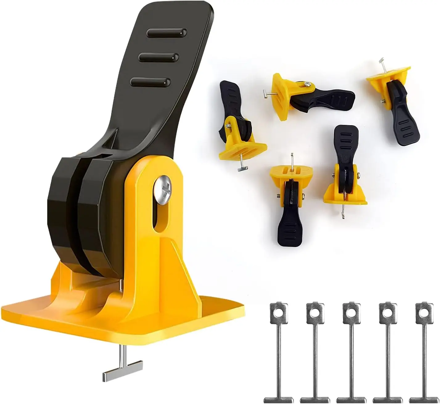 100 count Tile Spacers Leveling System Set, 100  Tile Levelers+50 Replaceable T-PINs, Tile Leveling Clips Fit 8-12mm Tiles, Tile Spacers Tool Set for Wall & Floor (100)