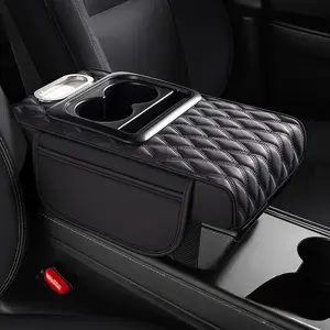 Car Tissue Holder Multifunctional Armrest Box Mat Four-in-One Universal Type with Coaster Storage Water Cup Holder Practical Interior Storage Mat