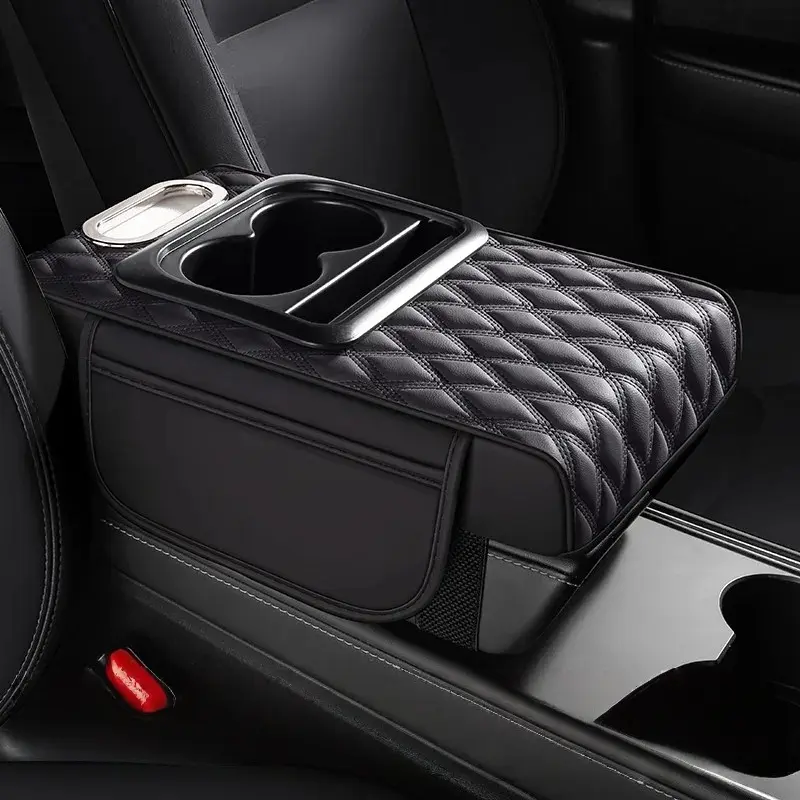Car Tissue Holder Multifunctional Armrest Box Mat Four-in-One Universal Type with Coaster Storage Water Cup Holder Practical Interior Storage Mat