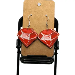Pixel Fashion Earrings in Various Colors - Lightweight Hook Earrings with Unique Pixelated Design for Unisex Accessory