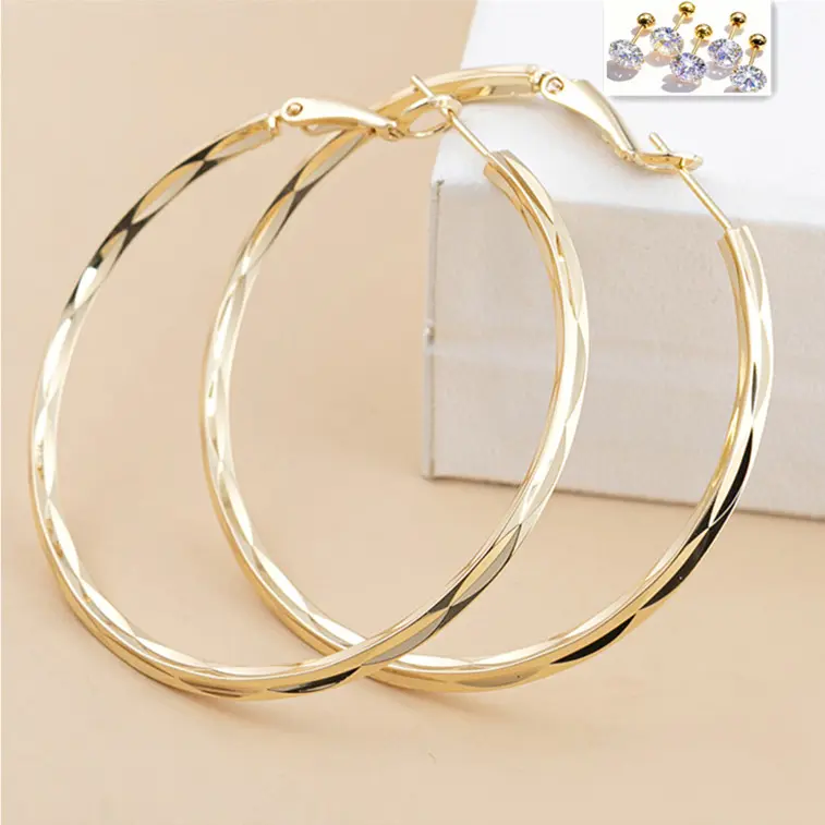 Women's Vintage-Inspired 4.5cm Chunky Freshwater Pearl Hoop Earrings & 5-Piece Ear Studs - Hypoallergenic, Lightweight, Unisex Costume Jewelry, Elegant, for Occasional Parties & Personal Use, Adults' Gift, Free Gift Included