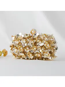 Fashionable Handmade Beaded Flower Sequin Clutch Evening Handbag Dress Cheongsam Bag Chain Bag