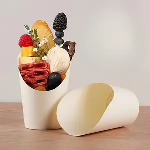 30 PCS Disposable Paper Cups: Slanted Mouth, French Fries, Cake Mousse, Ice Cream Baking Packaging Boxes - Food Service Supplies Party Tray Bakeware