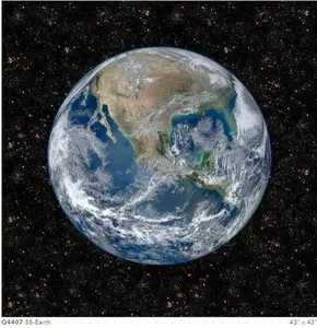 Earth Digitally Printed Fabric Panel