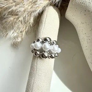 Chunky Silver Pearl Ring