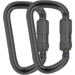 Auto Locking Carabiner 45KN=10000lbs Heavy Duty Large Clip Climbing Carabiner Twist Lock Carabiners for Rock Climbing, Camping, Gym,Rescue (CE Rated,D Shape)