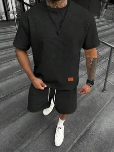 Summer Men's Short Sleeve T-Shirt and Shorts Set, Soft and Comfortable, Ideal for Daily Casual Wear and Beach Parties