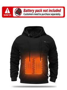 Men's Black USB Heated Hoodie - USB powered, adjustable heating and hood, perfect for winter riding, camping and cold morning commutes