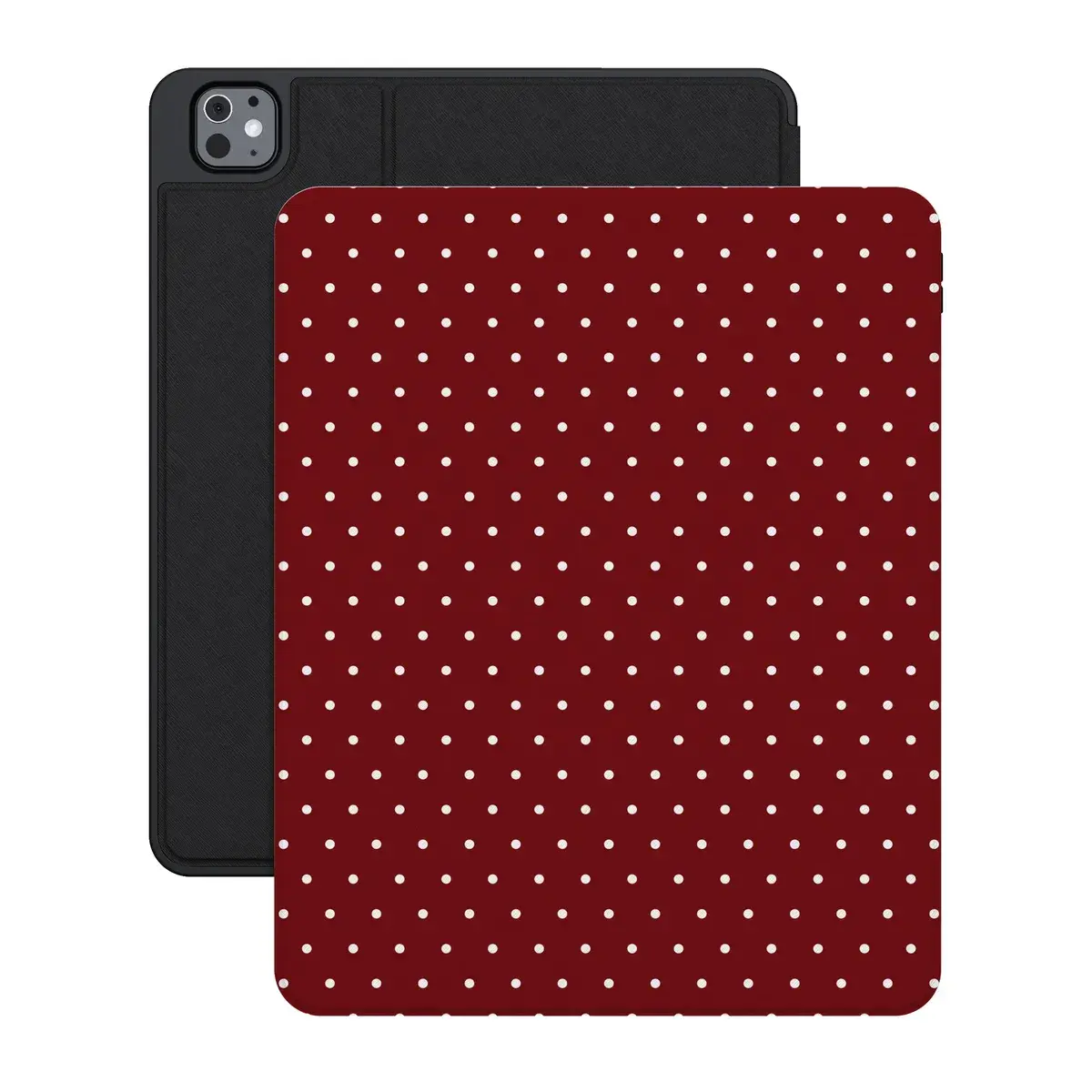 Casely Maroon Polka Dot iPad Case - Magnetic Lid with Flap, Tablet Protection Accessory, Tablet Cover