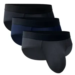 HOOWISE Men's Underwear Briefs Plus Size ABCD Pouch Soft Silky Touch Underpants 3 Pack for Everyday Wear