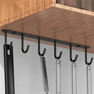 Anti-Rust Steel Hook Cabinet Door Organizer, Kitchen Cabinet Hook Rack, Multi-Functional Hooks for Storage Solutions