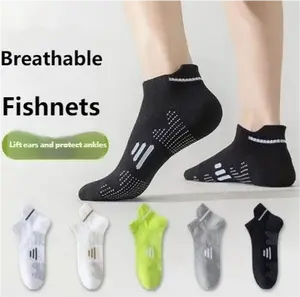 Men’s Athletic Ankle Socks – Breathable Mesh No-Show Sports Socks for Summer Running Gym Walking – Sweat Wicking Low Cut Boat Socks with Anti-Slip Heel Grip & Cushioned Comfort for Daily Wear & Workout