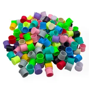 Confetti Themed Ink Caps - 100 Piece Medium Size Disposable Tattoo Ink Cups for Professional Artists